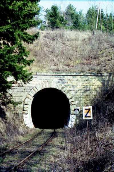 Vlkovický tunel - vjezdový portál (P1) © foto autor, 1.4.2001